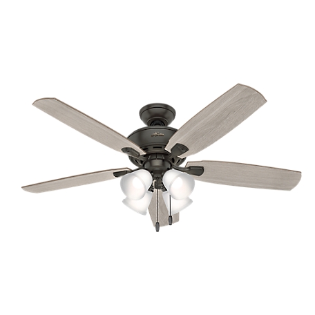 Hunter 52 in. Amberlin Ceiling Fan with LED Light Kit and Pull Chain, Bronze