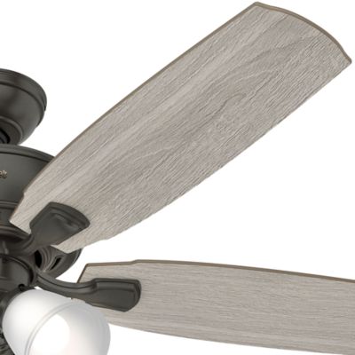 Image showing  52 in. 3-Speed Indoor Amberlin Ceiling Fan with LED Light Kit and Pull Chain, Bronze
