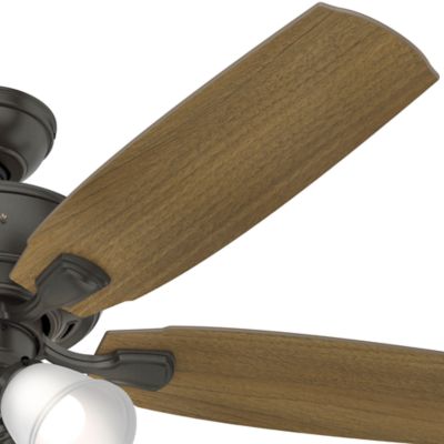 Image showing  52 in. 3-Speed Indoor Amberlin Ceiling Fan with LED Light Kit and Pull Chain, Bronze