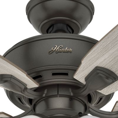Image showing  52 in. 3-Speed Indoor Amberlin Ceiling Fan with LED Light Kit and Pull Chain, Bronze