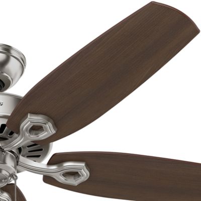 Image showing  52 in. 3-Speed Indoor Builder Ceiling Fan with Pull Chain, Brushed Nickel