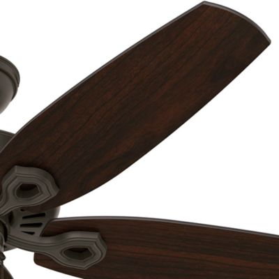 Image showing  52 in. 3-Speed Indoor/Outdoor Builder Damp-Rated Ceiling Fan with Pull Chain, Matte Black