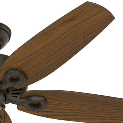 Image showing  52 in. 3-Speed Indoor/Outdoor Builder Damp-Rated Ceiling Fan with Pull Chain, Matte Black