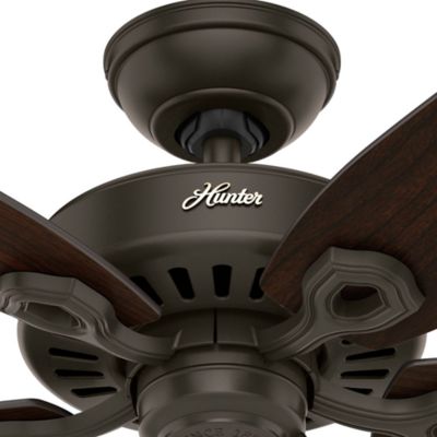 Image showing  52 in. 3-Speed Indoor/Outdoor Builder Damp-Rated Ceiling Fan with Pull Chain, Matte Black