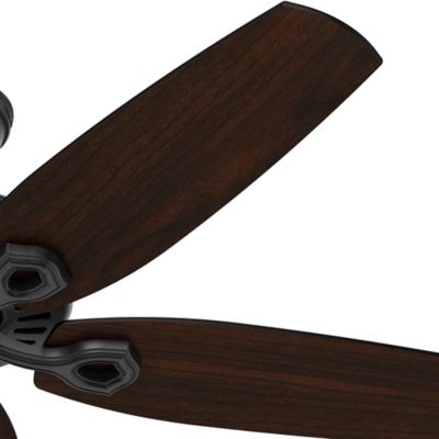 Image showing  52 in. 3-Speed Indoor/Outdoor Builder Damp-Rated Ceiling Fan with Pull Chain, Matte Black