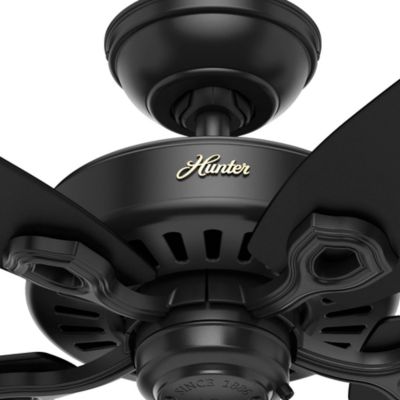 Image showing  52 in. 3-Speed Indoor/Outdoor Builder Damp-Rated Ceiling Fan with Pull Chain, Matte Black