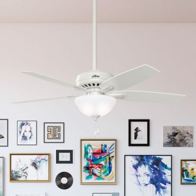 Image showing 5 th Hunter 52 in. 3-Speed Indoor Newsome Ceiling Fan with LED Light Kit and Pull Chain, Brushed Nickel, 53311