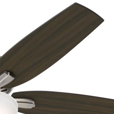 Image showing  52 in. 3-Speed Indoor Newsome Ceiling Fan with LED Light Kit and Pull Chain, Brushed Nickel, 53311