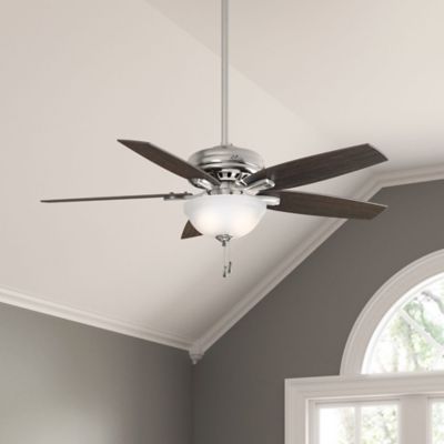 Image showing 5 th Hunter 52 in. 3-Speed Indoor Newsome Ceiling Fan with LED Light Kit and Pull Chain, Brushed Nickel, 53311