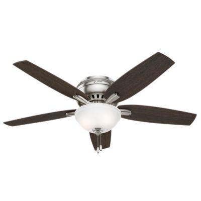 Hunter 52 in. Newsome Low-Profile Ceiling Fan with LED Light Kit and Pull Chain, Bronze