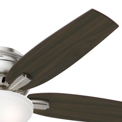 Image showing  52 in. 3-Speed Newsome Indoor Low-Profile Ceiling Fan with LED Light Kit with Pull Chain, Bronze