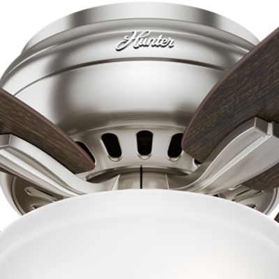 Image showing  52 in. 3-Speed Newsome Indoor Low-Profile Ceiling Fan with LED Light Kit with Pull Chain, Bronze