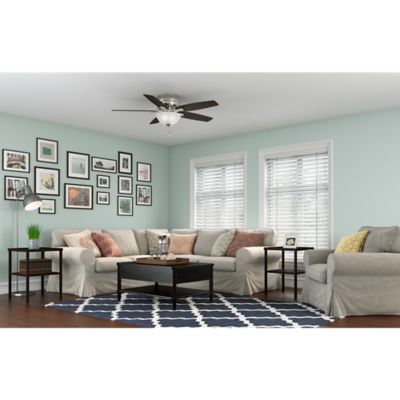 Image showing  52 in. 3-Speed Newsome Indoor Low-Profile Ceiling Fan with LED Light Kit with Pull Chain, Bronze