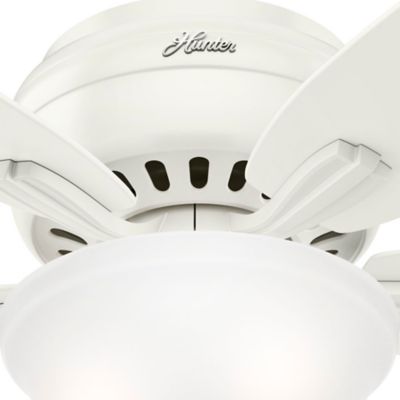 Image showing  52 in. 3-Speed Newsome Indoor Low-Profile Ceiling Fan with LED Light Kit with Pull Chain, Bronze