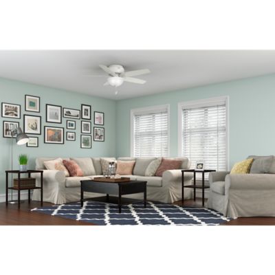 Image showing  52 in. 3-Speed Newsome Indoor Low-Profile Ceiling Fan with LED Light Kit with Pull Chain, Bronze