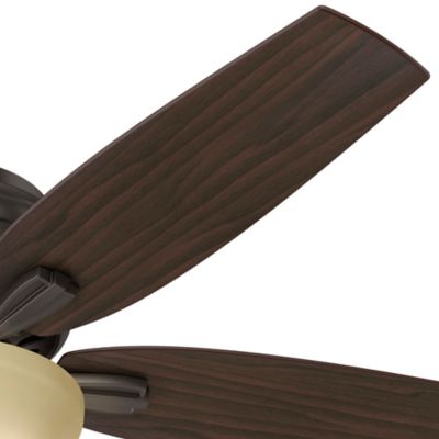 Image showing  52 in. 3-Speed Newsome Indoor Low-Profile Ceiling Fan with LED Light Kit with Pull Chain, Bronze