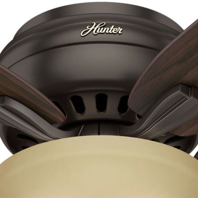 Image showing  52 in. 3-Speed Newsome Indoor Low-Profile Ceiling Fan with LED Light Kit with Pull Chain, Bronze