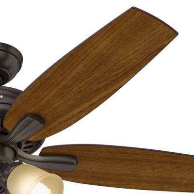 Image showing  52 in. 3-Speed Indoor Newsome Ceiling Fan with LED Light Kit and Pull Chain, Brushed Nickel, 53317