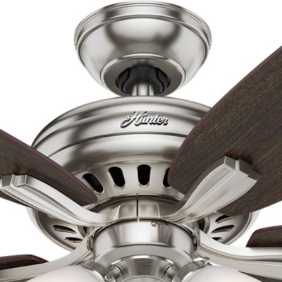 Image showing  52 in. 3-Speed Indoor Newsome Ceiling Fan with LED Light Kit and Pull Chain, Brushed Nickel, 53317