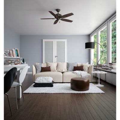 Image showing  52 in. 3-Speed Indoor Newsome Ceiling Fan and Pull Chain, Fresh White