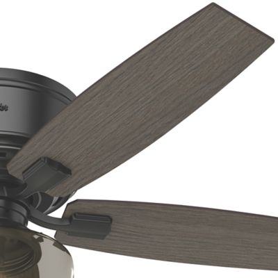 Image showing  52 in. 3-Speed Indoor Bennett Low-Profile Ceiling Fan with LED Light Kit and Handheld Remote, Brushed Nickel
