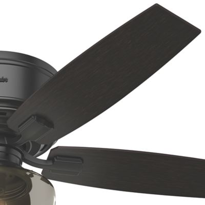 Image showing  52 in. 3-Speed Indoor Bennett Low-Profile Ceiling Fan with LED Light Kit and Handheld Remote, Brushed Nickel