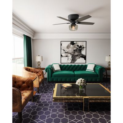 Image showing  52 in. 3-Speed Indoor Bennett Low-Profile Ceiling Fan with LED Light Kit and Handheld Remote, Brushed Nickel