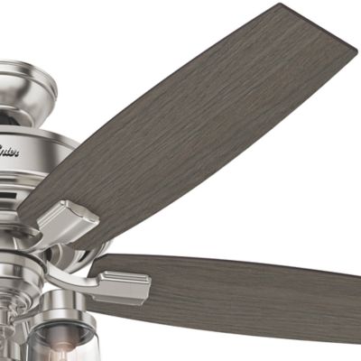 Image showing  52 in. 3-Speed Indoor Bennett Ceiling Fan with LED Light Kit and Handheld Remote, Brushed Nickel
