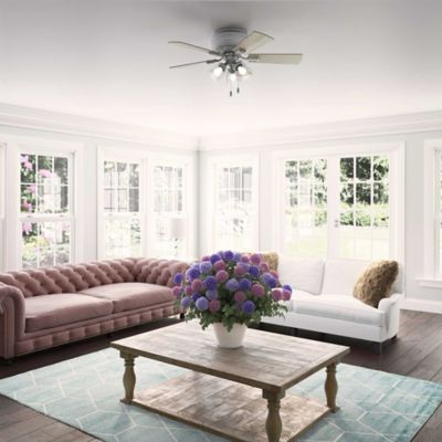 Image showing  42 in. 3-Speed Indoor Crestfield Low-Profile Ceiling Fan with LED Light Kit and Pull Chain, Bronze