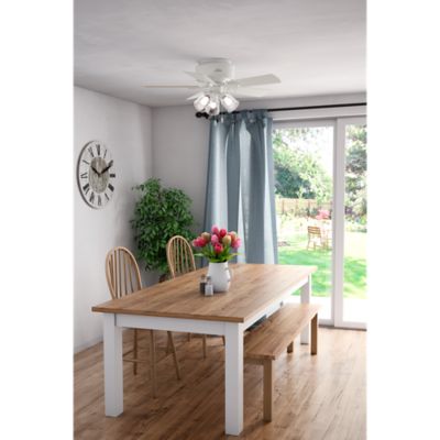 Image showing 4 th Hunter 42 in. 3-Speed Indoor Crestfield Low-Profile Ceiling Fan with LED Light Kit and Pull Chain, Bronze