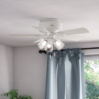 Image showing 5 th Hunter 42 in. 3-Speed Indoor Crestfield Low-Profile Ceiling Fan with LED Light Kit and Pull Chain, Bronze