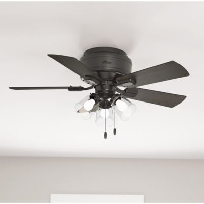 Image showing 5 th Hunter 42 in. 3-Speed Indoor Crestfield Low-Profile Ceiling Fan with LED Light Kit and Pull Chain, Bronze