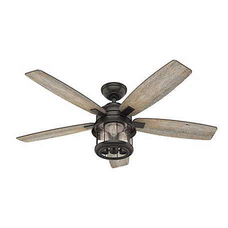 Hunter C Bay Damp Rated Ceiling Fan, Hunter Ceiling Fans With Remote And Lights
