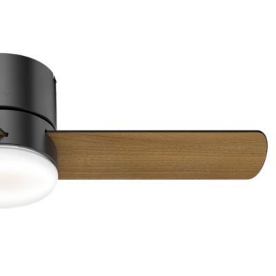 Image showing 2 th Hunter 44 in. 3-Speed Indoor Minimus Low-Profile Ceiling Fan with LED Light Kit and Handheld Remote, Fresh White