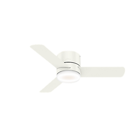 Hunter 44 in. Minimus Low-Profile Ceiling Fan with LED Light Kit and Handheld Remote, Fresh White