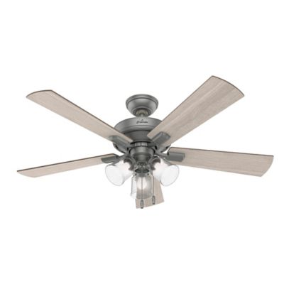 Hunter 52 in. Crestfield Ceiling Fan with LED Light Kit and Pull Chain, Brushed Nickel