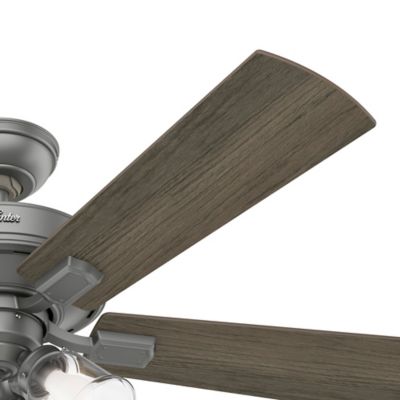 Image showing  52 in. 3-Speed Indoor Crestfield Ceiling Fan with LED Light Kit and Pull Chain, Brushed Nickel