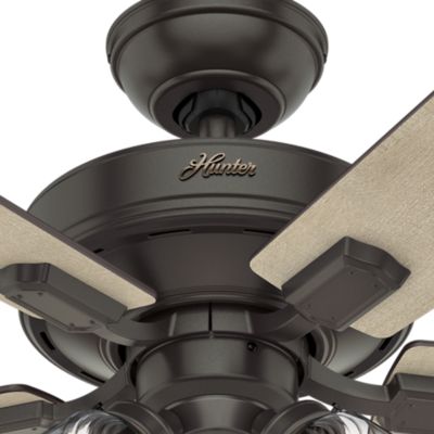 Image showing  52 in. 3-Speed Indoor Crestfield Ceiling Fan with LED Light Kit and Pull Chain, Brushed Nickel