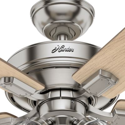 Image showing  52 in. 3-Speed Indoor Crestfield Ceiling Fan with LED Light Kit and Pull Chain, Brushed Nickel