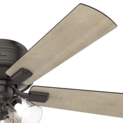 Image showing  52 in. 3-Speed Indoor Crestfield Low-Profile Ceiling Fan with LED Light Kit and Pull Chain, Brushed Nickel