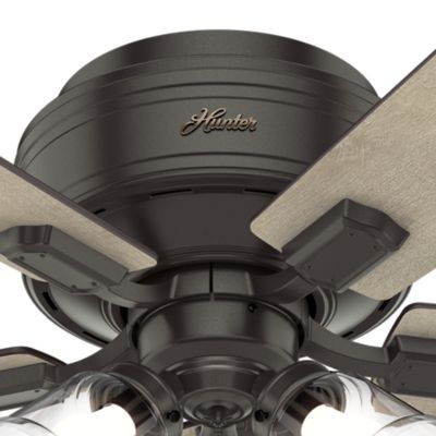 Image showing  52 in. 3-Speed Indoor Crestfield Low-Profile Ceiling Fan with LED Light Kit and Pull Chain, Brushed Nickel