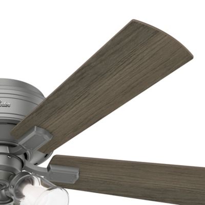 Image showing  52 in. 3-Speed Indoor Crestfield Low-Profile Ceiling Fan with LED Light Kit and Pull Chain, Brushed Nickel