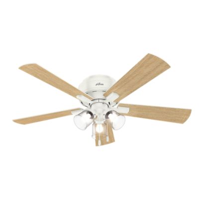 Hunter 52 in. Crestfield Low-Profile Ceiling Fan with LED Light Kit and Pull Chain, Brushed Nickel