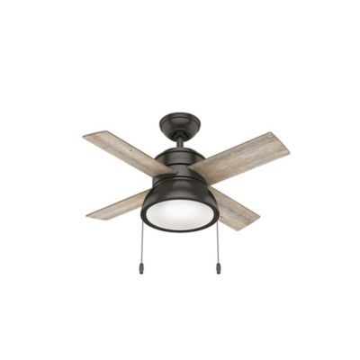 Hunter 36 in. Loki Ceiling Fan with LED Light Kit and Pull Chain, Copper