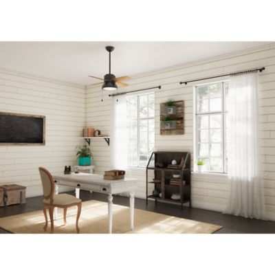 Image showing  36 in. 3-Speed Indoor Loki Ceiling Fan with LED Light Kit and Pull Chain, Copper