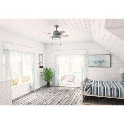 Image showing  36 in. 3-Speed Indoor Loki Ceiling Fan with LED Light Kit and Pull Chain, Copper