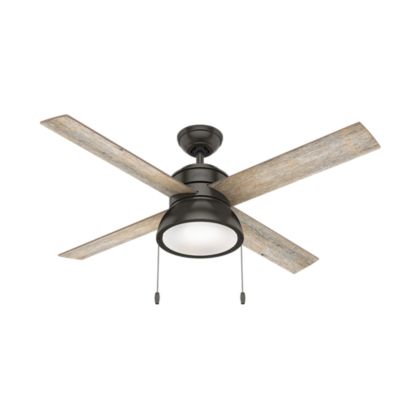 Hunter 52 in. Loki Ceiling Fan with LED Light Kit and Pull Chain, Brushed Nickel