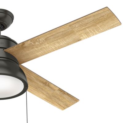 Image showing  52 in. 3-Speed Indoor Loki Ceiling Fan with LED Light Kit and Pull Chain, Brushed Nickel