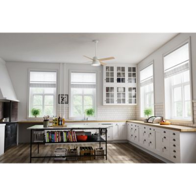 Image showing  52 in. 3-Speed Indoor Loki Ceiling Fan with LED Light Kit and Pull Chain, Brushed Nickel