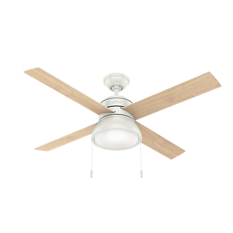 Hunter 52 in. Loki Ceiling Fan with LED Light Kit and Pull Chain, Brushed Nickel